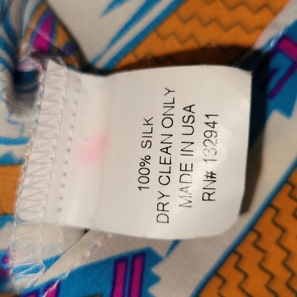 Amanda Uprichard Women's Size M 100% Silk Aztec Print Off Shoulder Ruffle Top - Picture 10 of 13